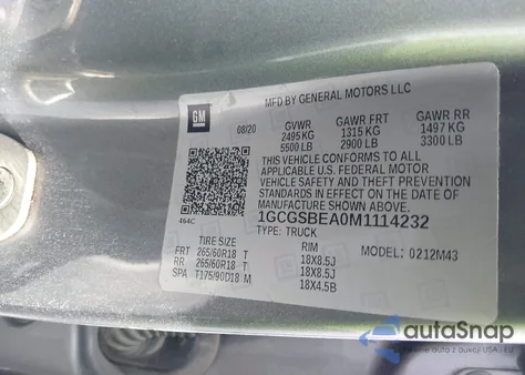 2021 Chevrolet Colorado 2Wd Short Box Wt from USA, damaged, VIN 1GCGSBEA0M1114232